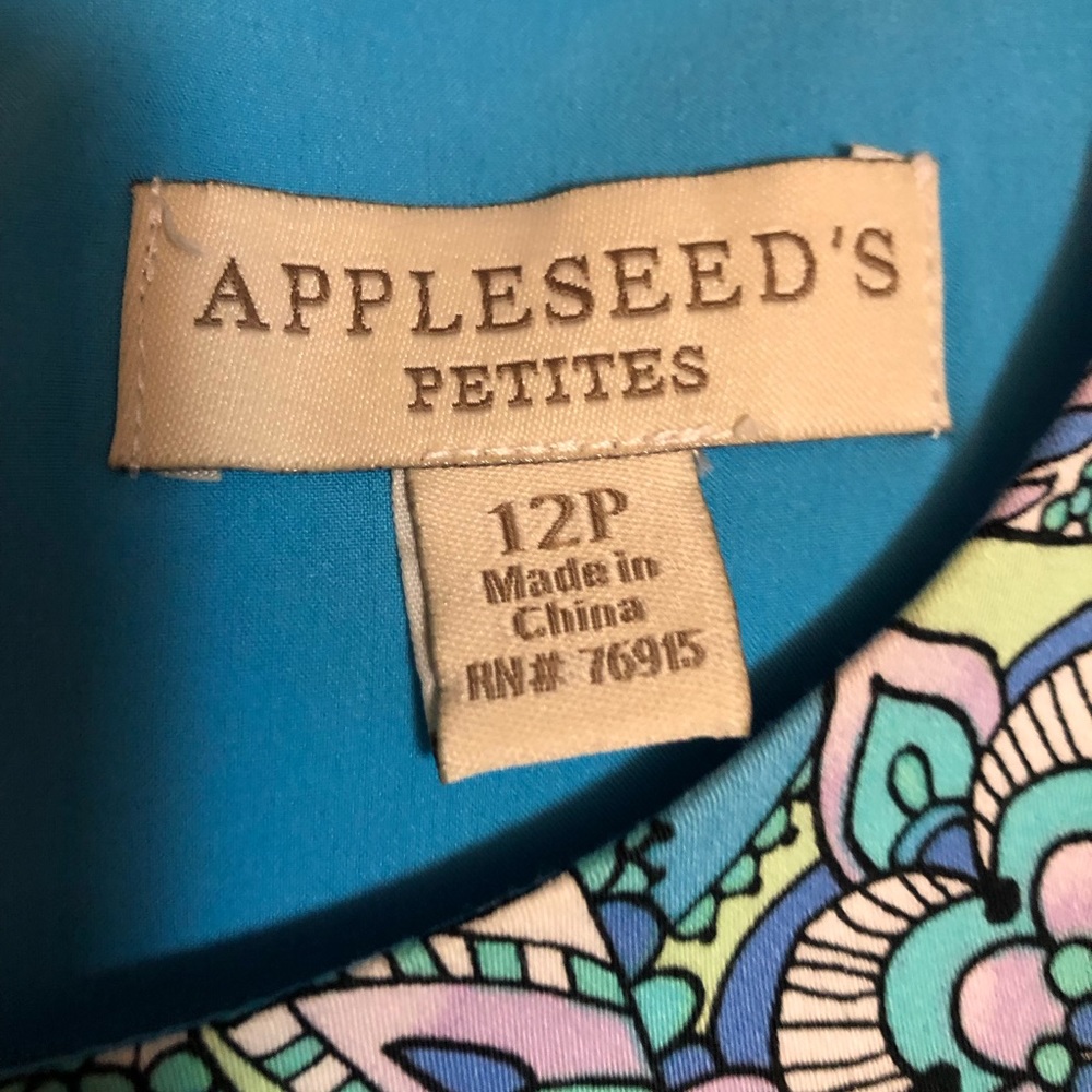 Appleseed’s petites 12P blue print dress. - Picture 3 of 5